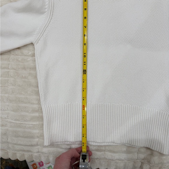 French Connection Classic balloon sleeve white/ivory Sweater preppy cozy chic - Picture 9 of 11